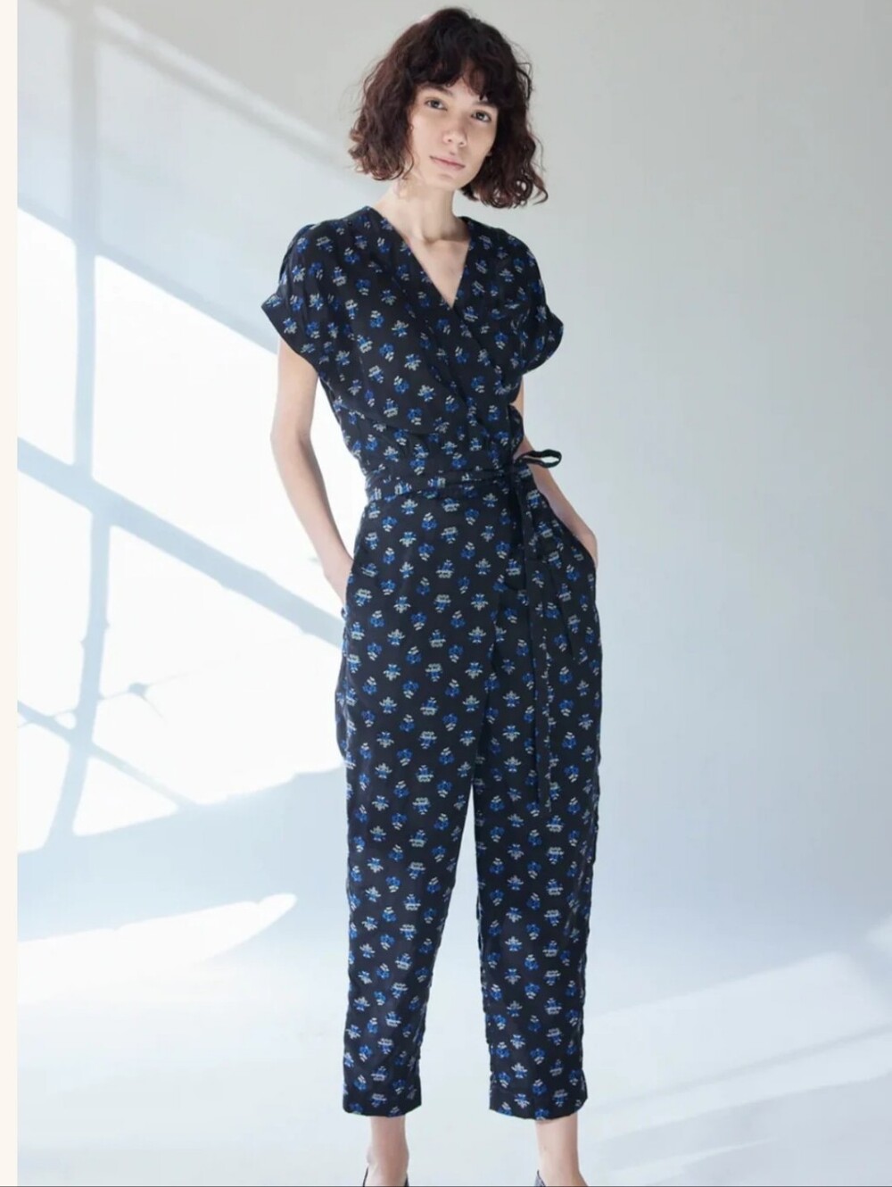 Caron Callahan Addie Jumpsuit Jet Basket Floral Fil Coupe